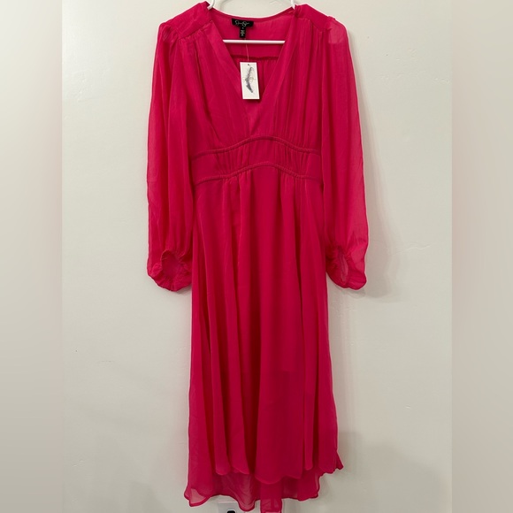 Jessica Simpson Barbie Hot pink chiffon dress new with tags size small - Picture 2 of 10